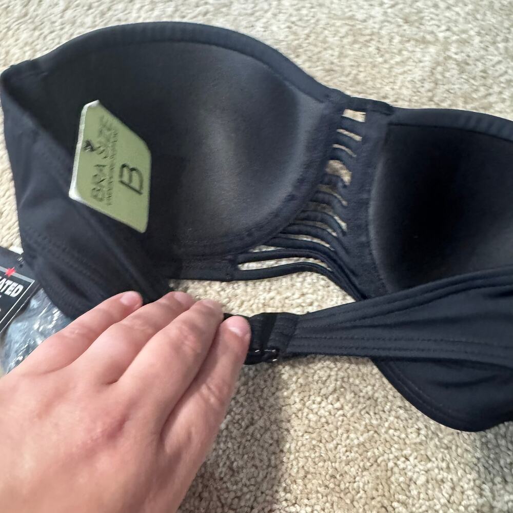 NWT Sundazed Black Multiway Wear Underwire Bikini Top Size 34B Moderate Padding - Picture 9 of 11